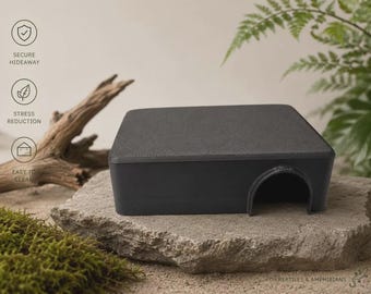 Reptile Quarantine Hide | Easy Clean Gecko & Snake Hide | Minimal Terrarium Shelter | Temporary Habitat Decor