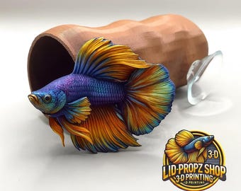 Betta Tube Log: Soft-Edge Fish Tank Hideaway, Natural Wood-Style Betta Log Hide – A Cozy Resting Spot for Bettas and Small Fish