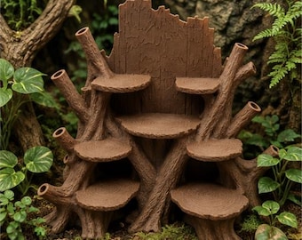 Terrarium Tree Stump Climbing Ledges | Reptile Basking Platforms | Gecko Frog Vivarium Decor | 8"x8"x5" - Safe PETG