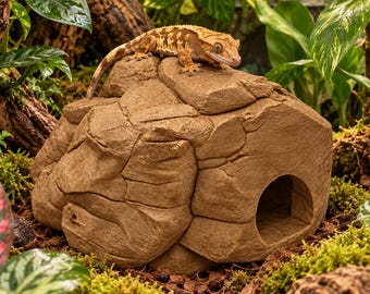 Humid Hide with Magnetic Lid | Reptile Shedding Hide | Gecko Snake Amphibian Humidity Cave