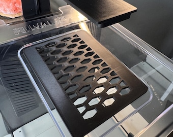 Cubierta para kit de acuario Fluval Betta de 6 galones y 20 l - Cubierta de ventilación Fluval para acuario con puerto de alimentación: mejora el flujo de aire y facilita la alimentación.