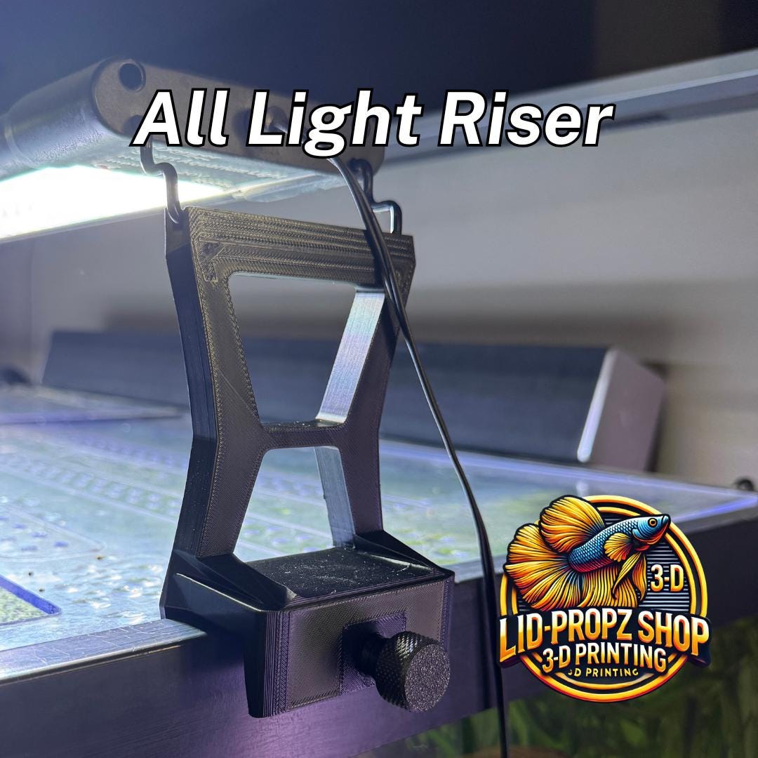 Work Light Riser LED Aquarium Light Riser: Universal Wire Bracket Fit - Clear or Black ...