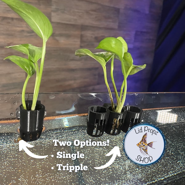 Aquaponics Aquarium Plant Holder 1" Plant Opening, Great for Pothos, Wondering Dude, and many other plants. Nitrate Reducer!