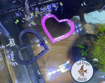 Heart Betta Feeding Ring: Floating Food Separator (2-3 inch).