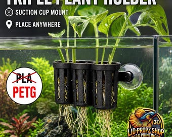 Houder voor aquariumplantenstekken: driedelig stekstation.