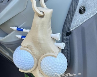CaddyNutz ™ - Golf Ball Holder and Golf Tee Holder - Funny Golf Gift For Men And Women - Durable Long Lasting Plastic Holder For Golf Balls
