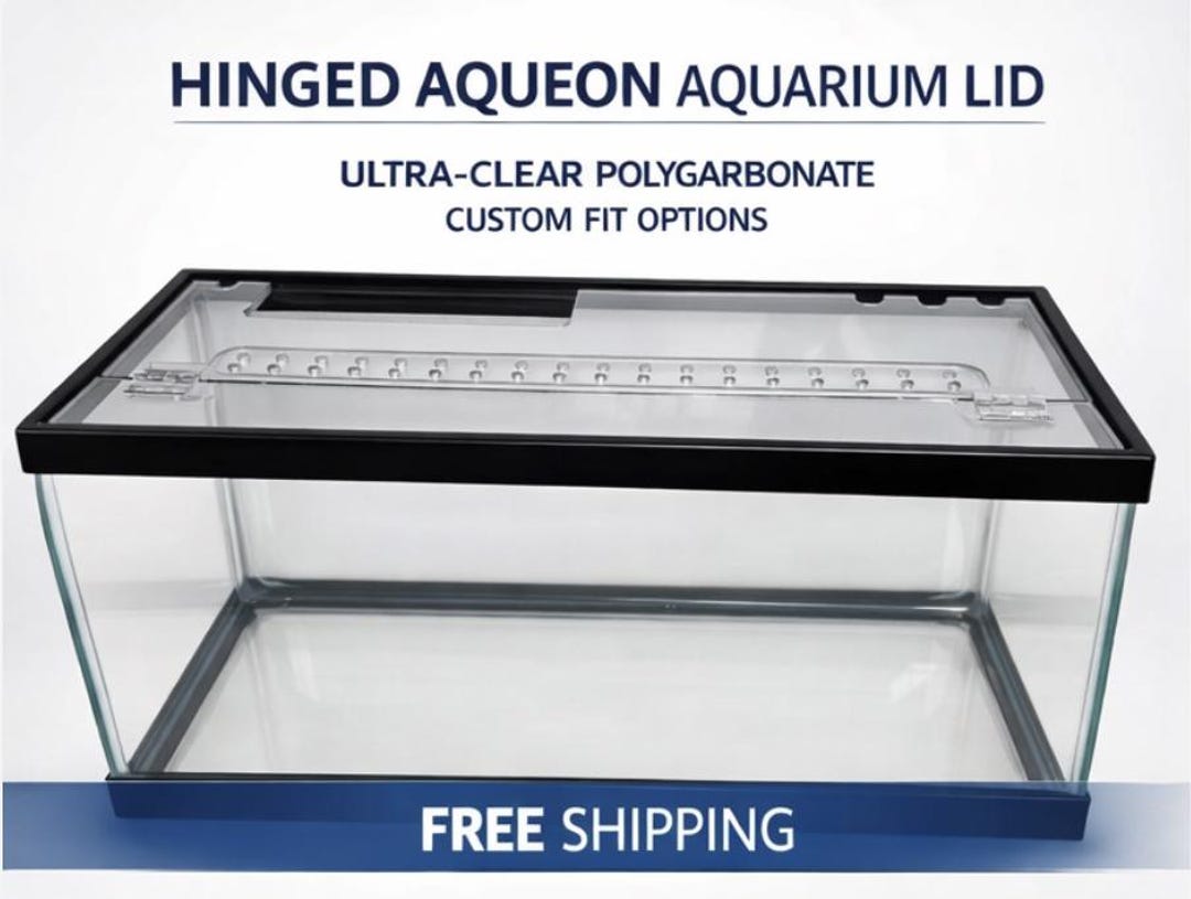 Aquabona AM Largeフィンセットとデッキカバー Hinged Aqueon Aquarium Lid: High-strength Polycarbonate, Custom