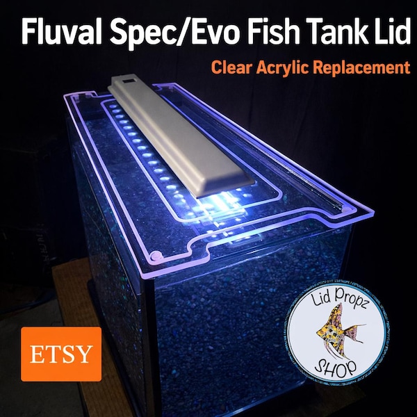 Fluval Spec/Evo Fish Tank Lid: Clear Polycarbonate Aquarium Lid Replacement