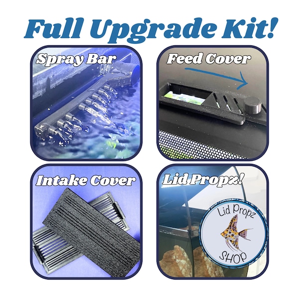 THE BEST Upgrade For Fluval Flex, Spray Bar, Aquarium Hood Props, Shrimp Intake Covers, Sliding Feed Hole Cover. 70 Dollar Value!