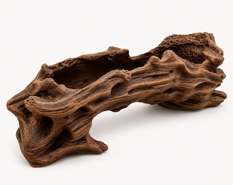 Aquarium Plant Holder | Driftwood Style Aquascape Planter | Fish Tank Plant Decor 4"x4"x2.5" PETG