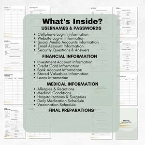 Emergency Binder Printable and Fillable, in Case of Emergency Printable ...