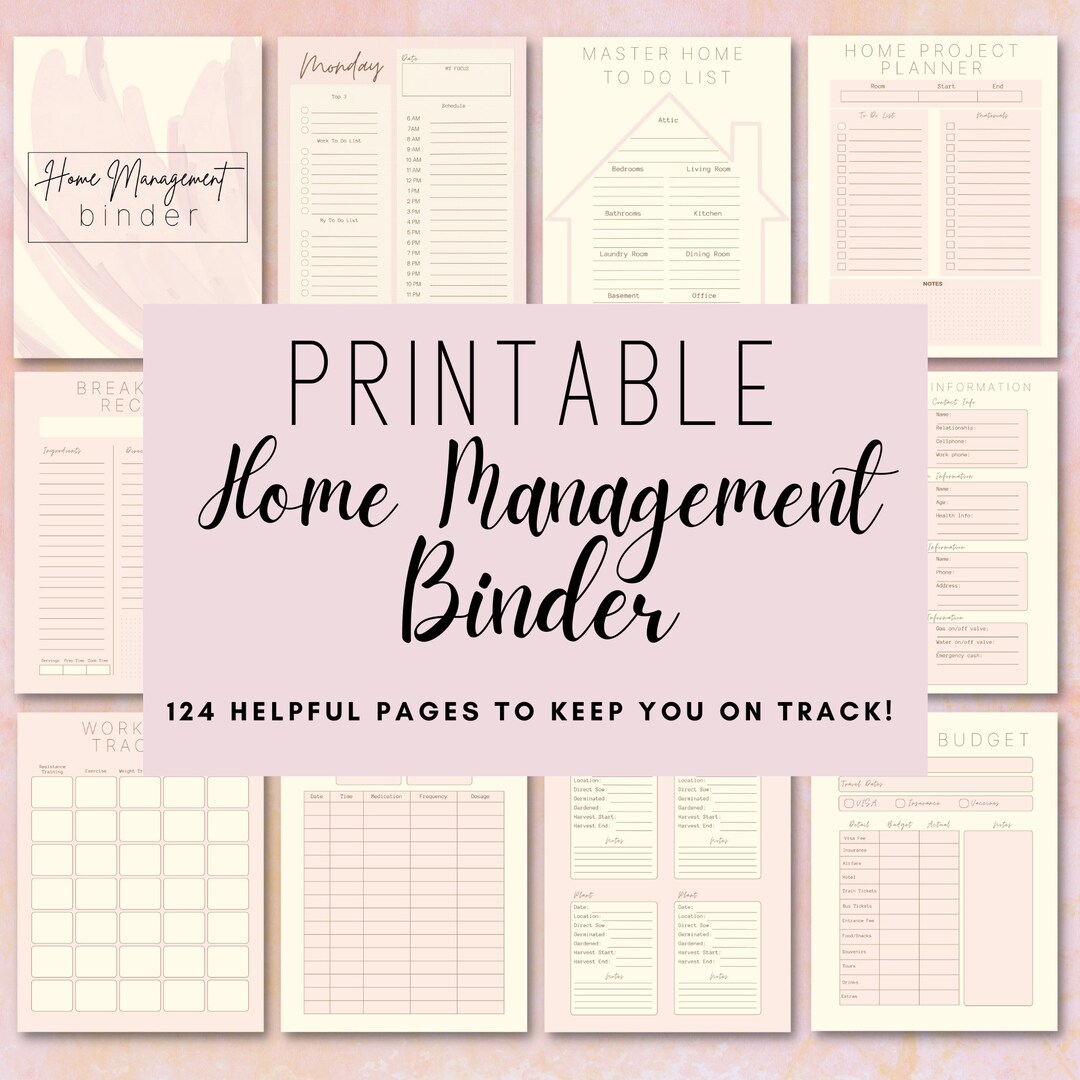 Household Planner, Printable Household Management Binder, Household ...