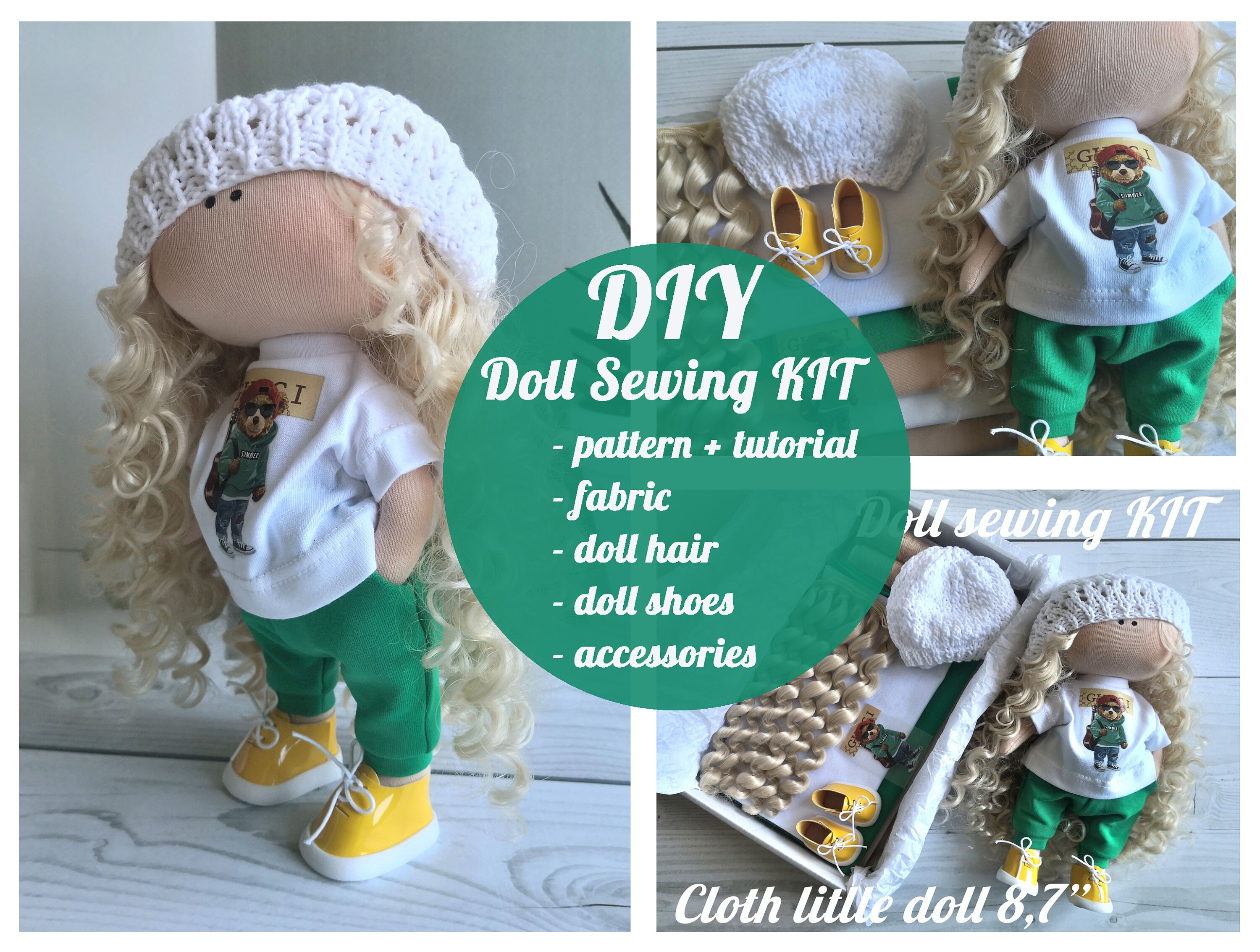 Cloth doll KIT Doll making KIT DIY doll sewing kit Cloth Etsy