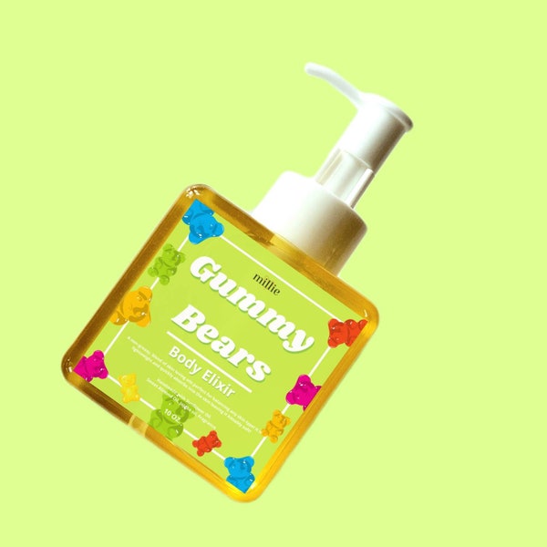 Gummy Bears | Body Elixir, Body Oil, Shaving Oil, Serum, Shower, Bath, Moisturizer, Birthday Gift, Vegan Skincare, Organic, Unisex, Gummies