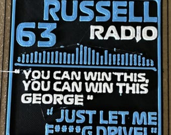 Llavero con mensaje de radio de George Russell (PERSONALIZABLE)
