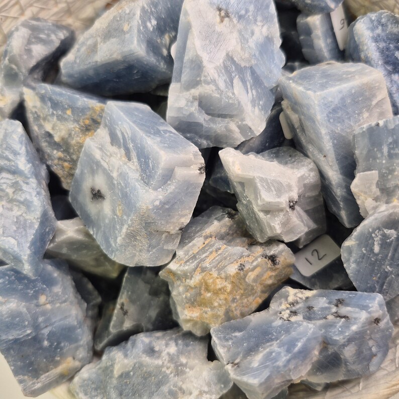 Blue Calcite Raw Crystal Pieces - Etsy