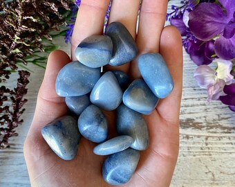 1/2lb 12-17mm LARGE Blue agate GRAVEL tumbled bulk quartz HEALING REIKI s107 