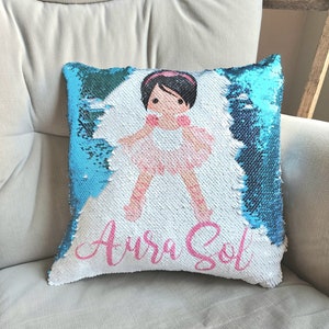 Gift for Birthday Girl Gift , Dance Ballerina 2 , 3, 4 ,5 , 6 , 7 year old Birthday Gift Pillow case Personalized Throw Custom image 1