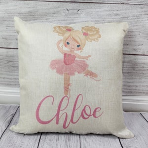 Gift for Birthday Girl Gift , Dance Ballerina 2 , 3, 4 ,5 , 6 , 7 year old Birthday Gift Pillow case Personalized Throw Custom