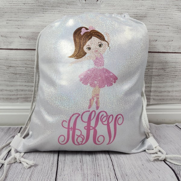 Girls Ballet Shoes Gym Bag, Monogram Dance Gift for Birthday, Unicorn Gymnast Ballerina BackPack, Personalized Variety of Bags