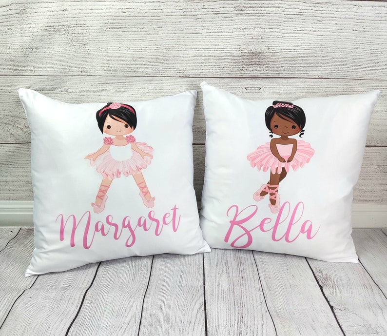 Gift for Birthday Girl Gift , Dance Ballerina 2 , 3, 4 ,5 , 6 , 7 year old Birthday Gift Pillow case Personalized Throw Custom image 10