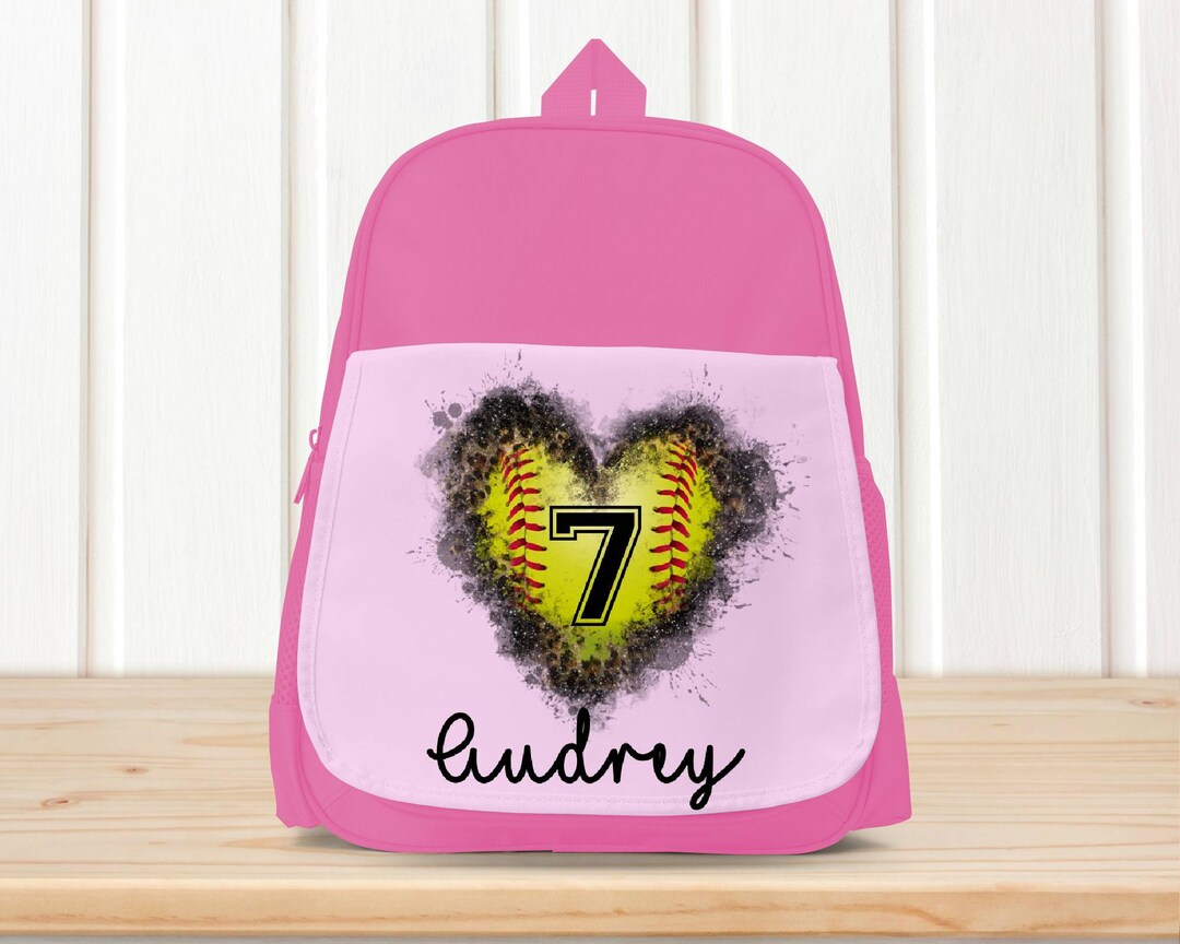 Custom Leopard Softball Heart Bag for Girls Personalized Gift Etsy