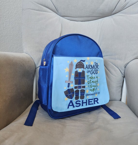 Armor of God Ephesians 6 10 18 Faith Based Gifts for Boys Custom Backpack or Tote 3 4 5 6 Year Old for Sunday School Church Etsy