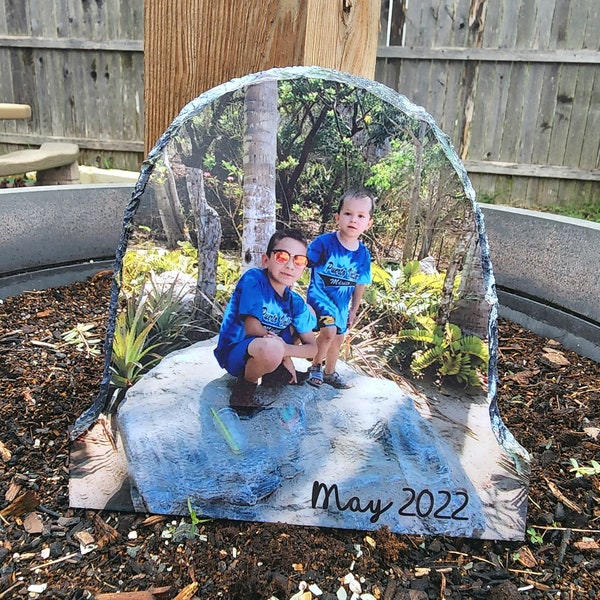 Garden Photo Slate, Funeral Memory Table, Custom Decorative,  Your Image Here Rock Slate