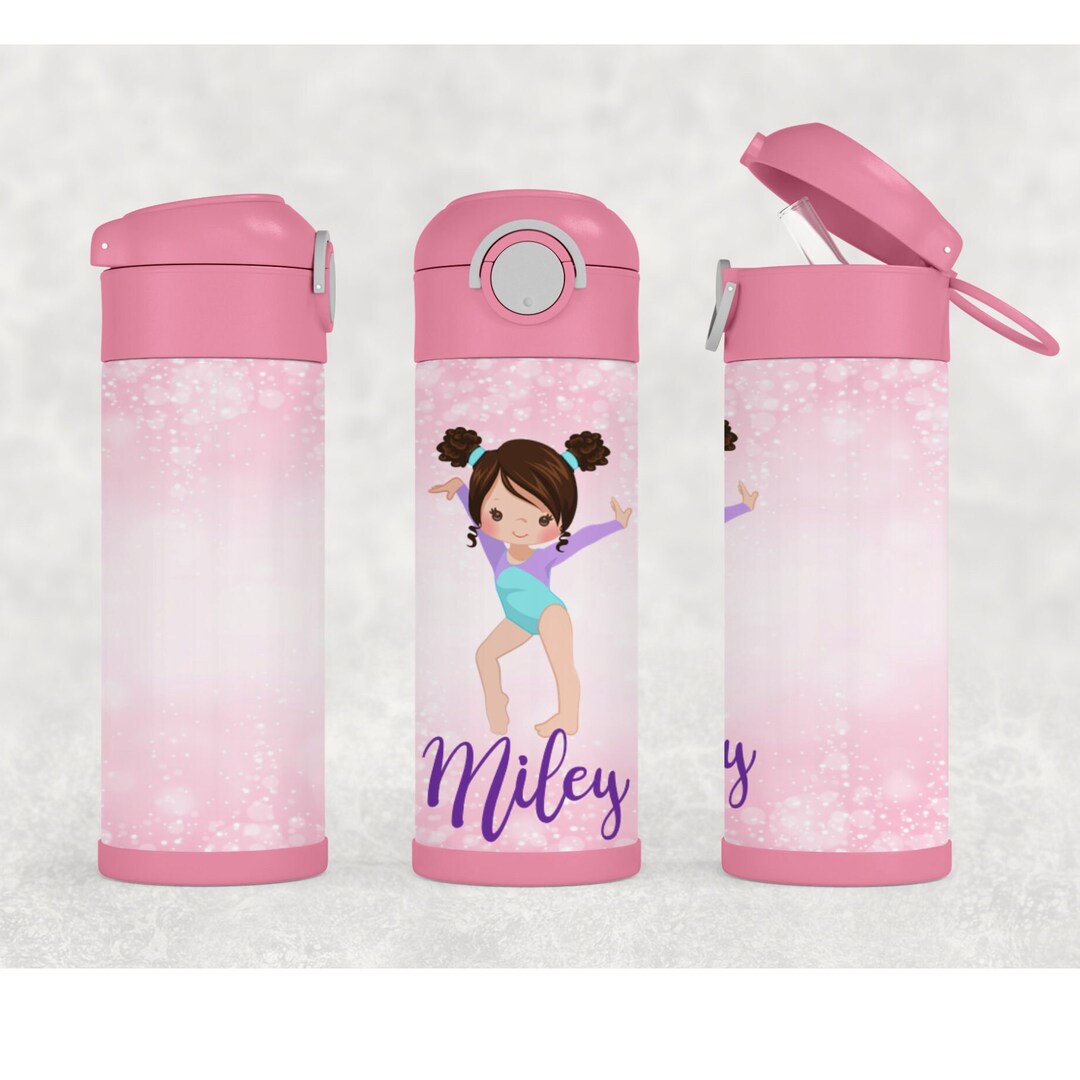 Gymnast Tumbler With Name, Custom 12oz Birthday Girl Toddler or Kid