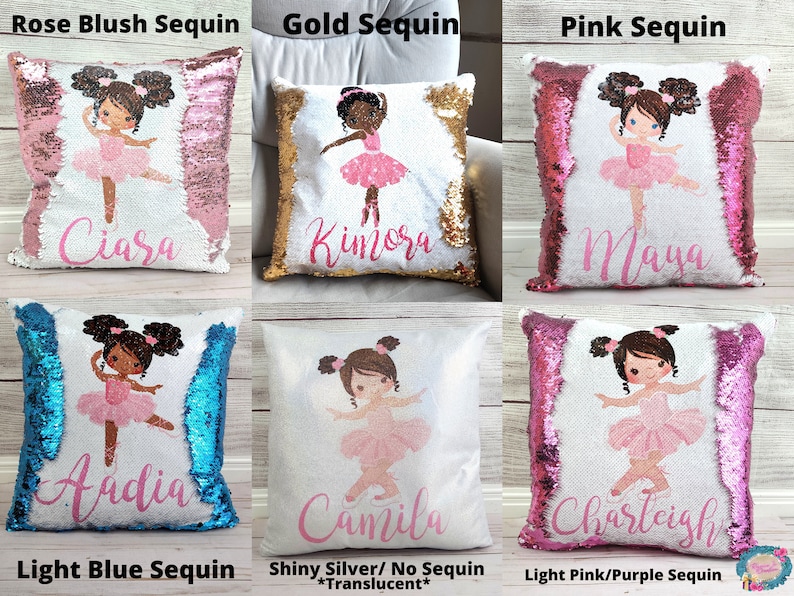 Gift for Birthday Girl Gift , Dance Ballerina 2 , 3, 4 ,5 , 6 , 7 year old Birthday Gift Pillow case Personalized Throw Custom image 9