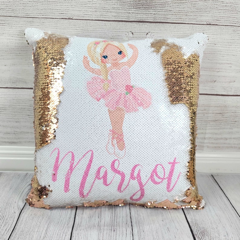 Gift for Birthday Girl Gift , Dance Ballerina 2 , 3, 4 ,5 , 6 , 7 year old Birthday Gift Pillow case Personalized Throw Custom image 7