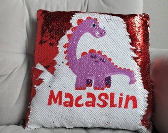 Personalized Dinosaur Gift for Birthday Boy or Girl, Gift for Girl 1, 2 , 3, 4 year old Christmas Gift Pillow case, Sleep Over Dino Decor