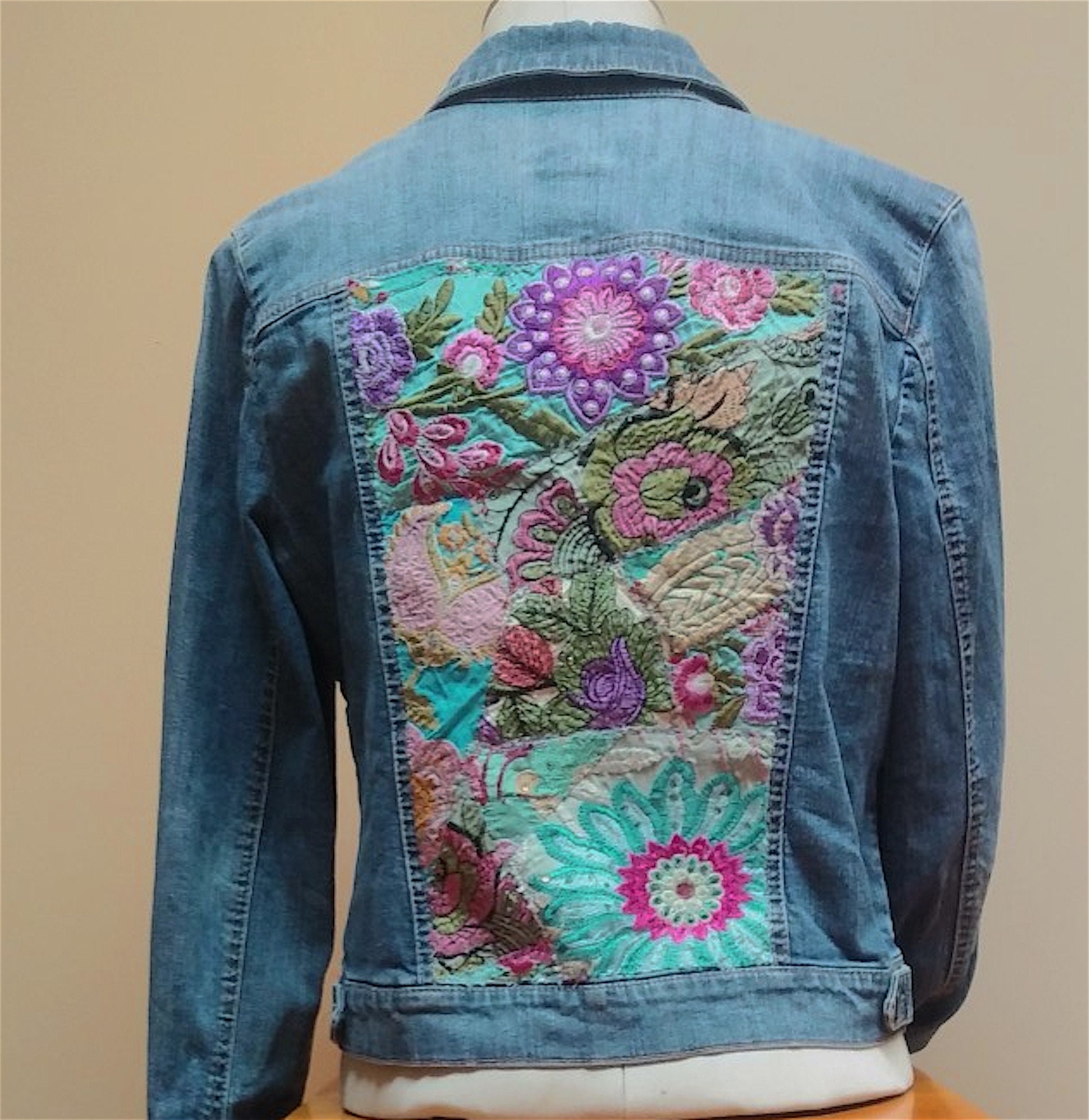 Bohemian Style Jean Jacket. Jean Jacket. Embellished Jean | Etsy