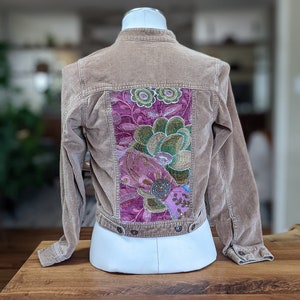 Embellished jean jacket (size M). Jean Jacket. Wearable art. Boho jean jacket. Festival jean jacket