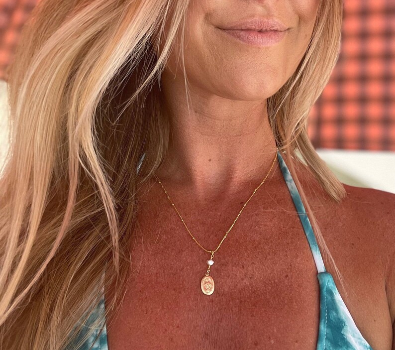 Divinity Pearl Necklace Gold Filled Necklace With Catholic Etsy