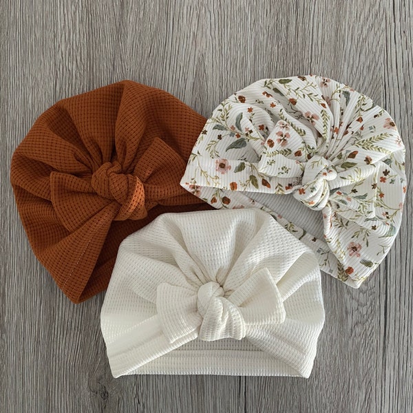 Turban bébé / bonnet petite fille / bonnet naissance