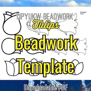 Native Beadwork Template | Tulips | Tulip Stencils for Embroidery or Beading