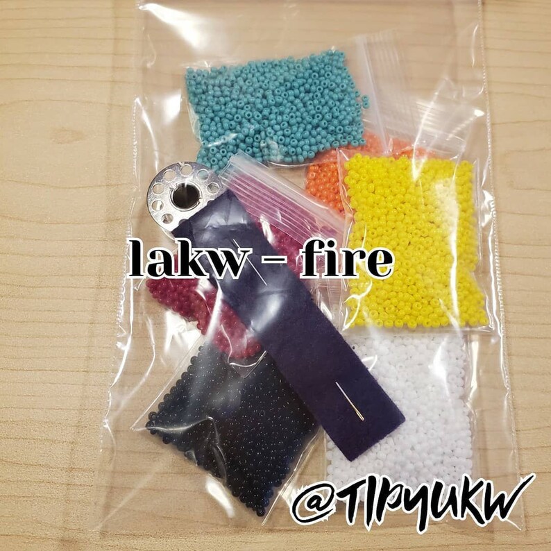 Fire Beadwork Starter Kit Lakw 3 Pairs of Fringe Earrings