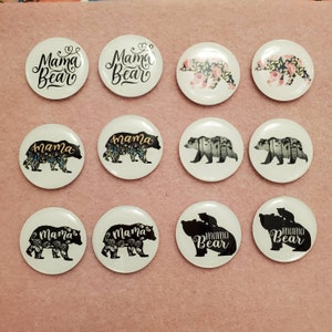 Mama Bear Cabochons - Set of 6 pairs