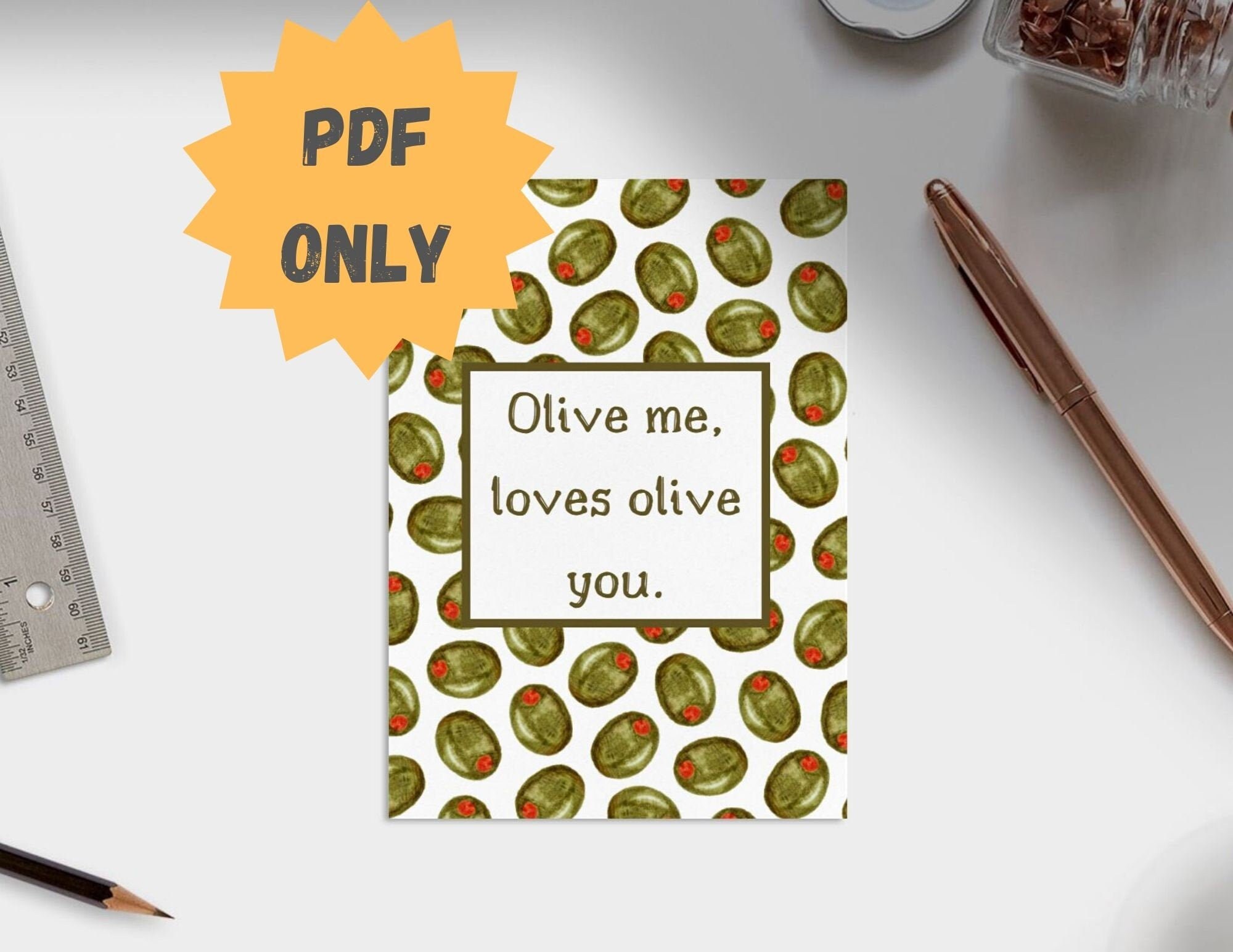 Olive me loves olive you. Digital Download PDF Only Etsy