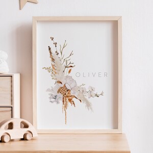 Personalisierter bronzefarbener Floraler Namensdruck