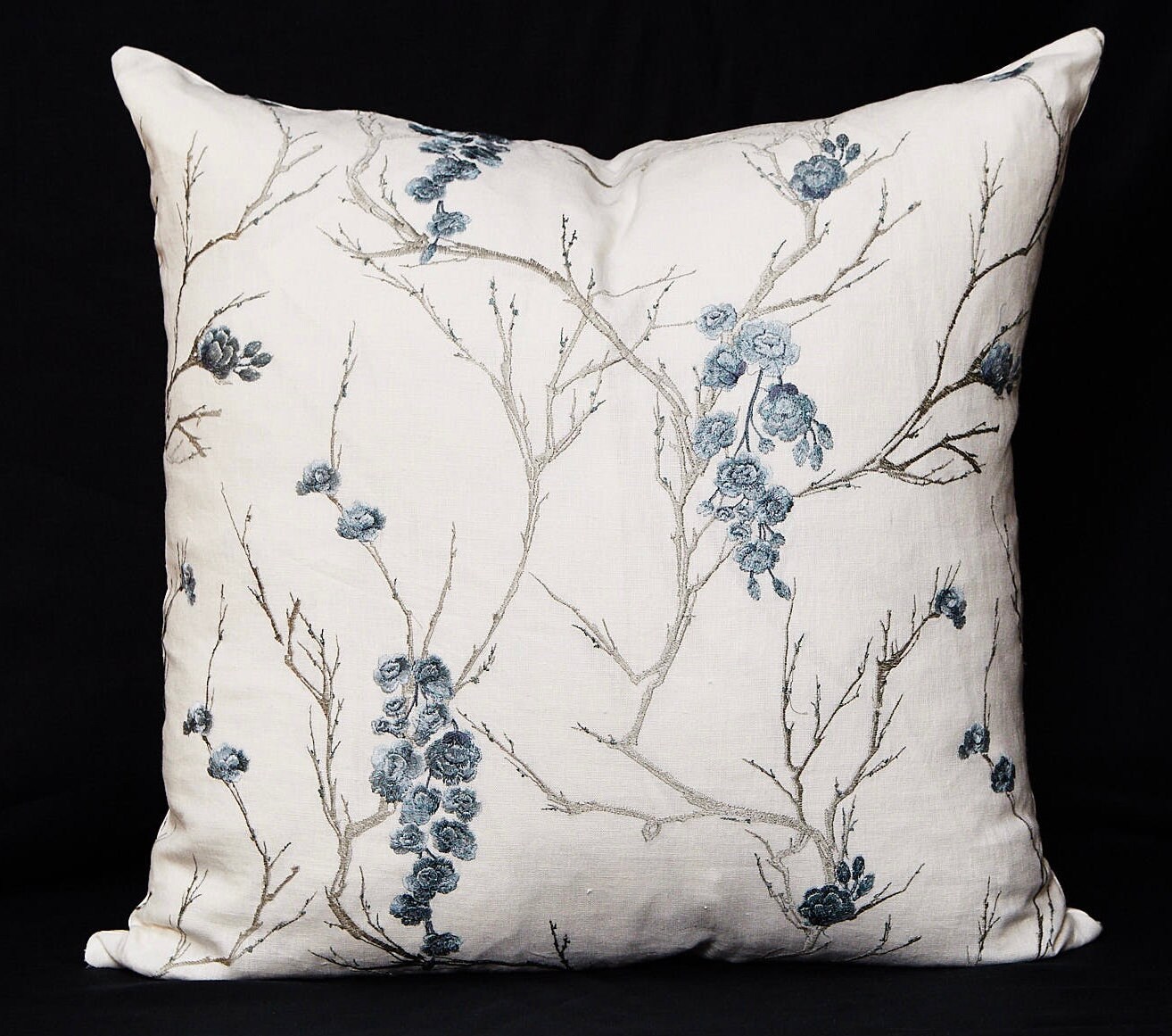 Embroidered linen pillow covertoss pillow embroidered Etsy