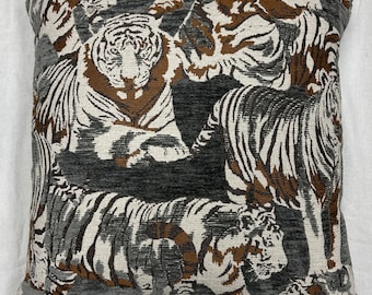 Taie d'oreiller en velours tigre de la jungle - oreiller tigre - oreiller velours marron - oreiller tigre chocolat - oreiller tigre chenille - oreiller moka - Etats-Unis
