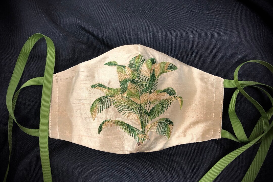 Embroidered Palm Tree Masksilk Palm Tree Face Covering3 Etsy