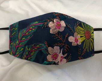 Plumeria Rosa Su Bianco Maschera Per Adulti Con Stampa Hawaiana - Foto 6