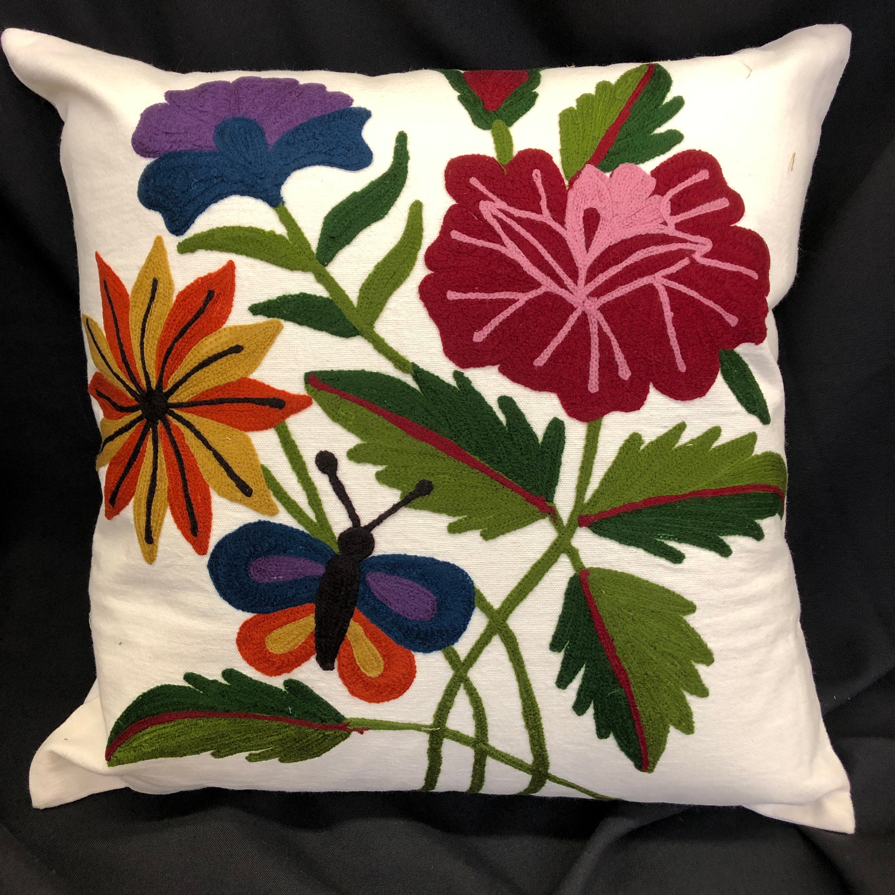 Crewel Embroidered Pillow Cover18 Decorative Etsy