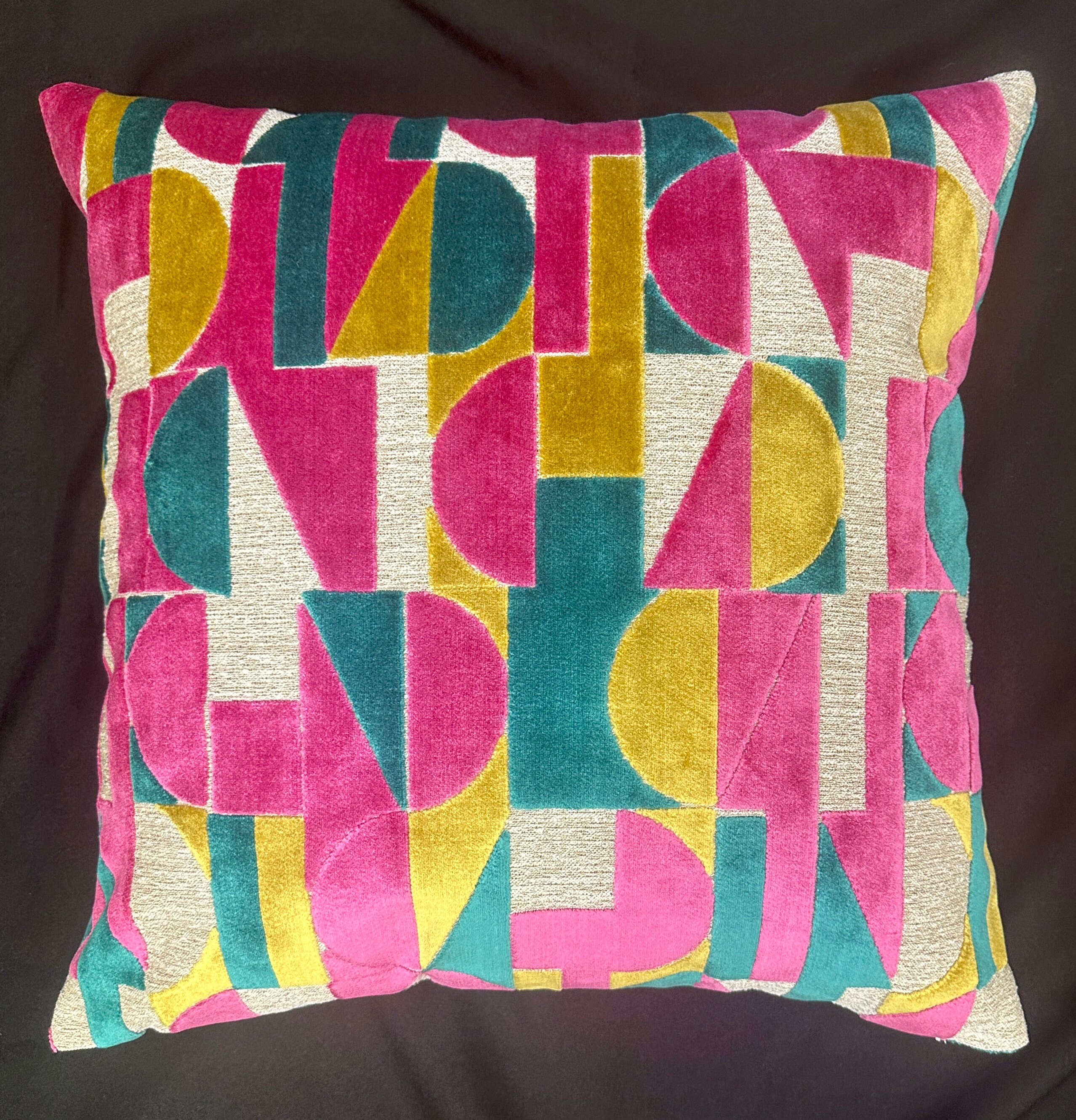 Modern pillow velvet pillow cover-jacquard velvet pillow-cut velvet pillow-geometric pillow-contemporary pillow-mid-century modern pillow