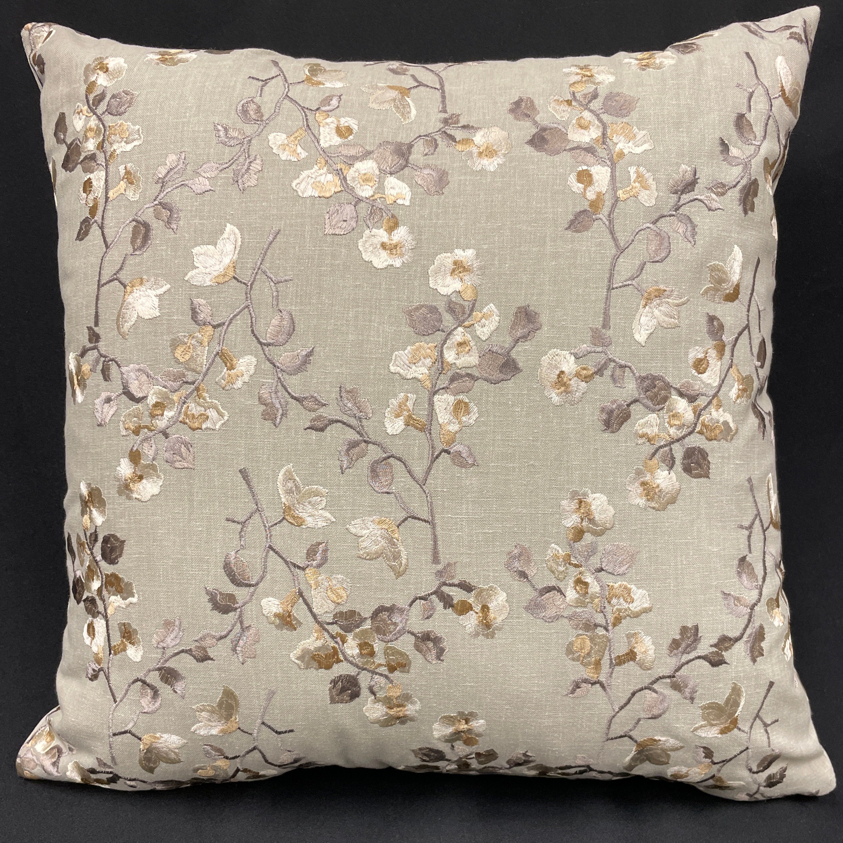 Floral Decorative Pillowcover Onlymodern Black Floral Etsy