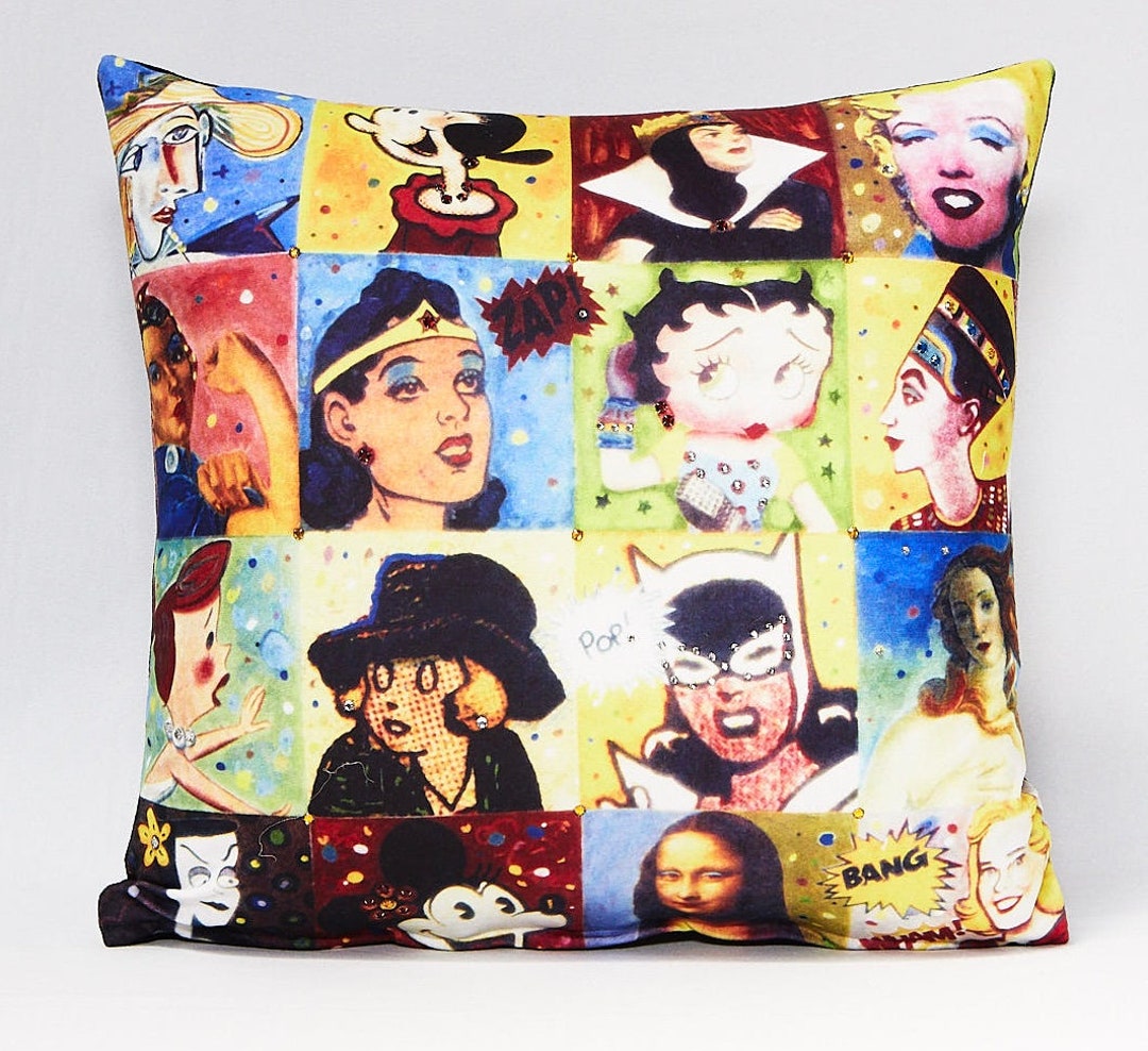 Girl Power Pillow Coverfemale Icon Pillowcartoon Women Pillowden