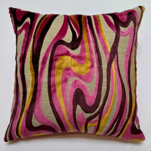 Modern velvet pillow-Fuschia velvet pillow-hot pink pillow cover-pink velvet pillow-geometric pink pillow-contemporary pink pillow-USA made